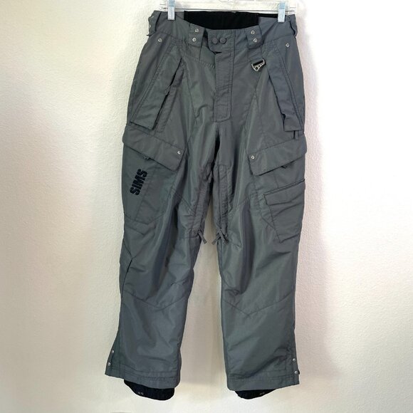 Sims Mens Small Gray Ski Snowboard Pants Winter Snow Waterproof Cargo - Picture 1 of 15
